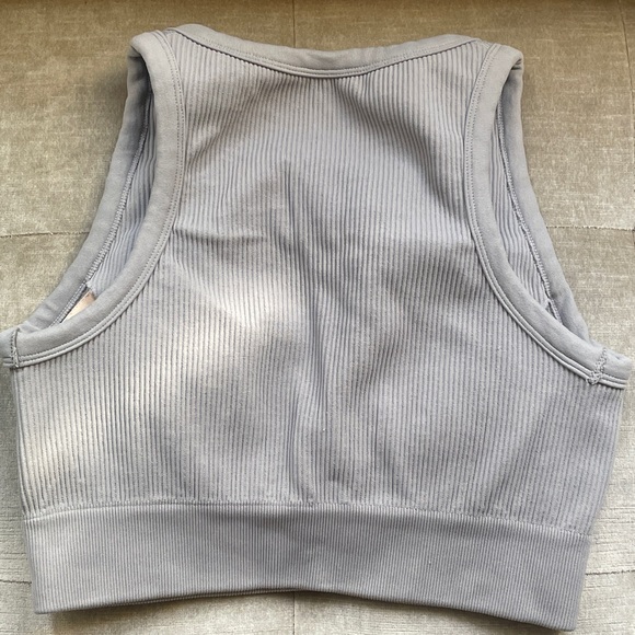 Gray Ribbed Activewear Set - Picture 3 of 5